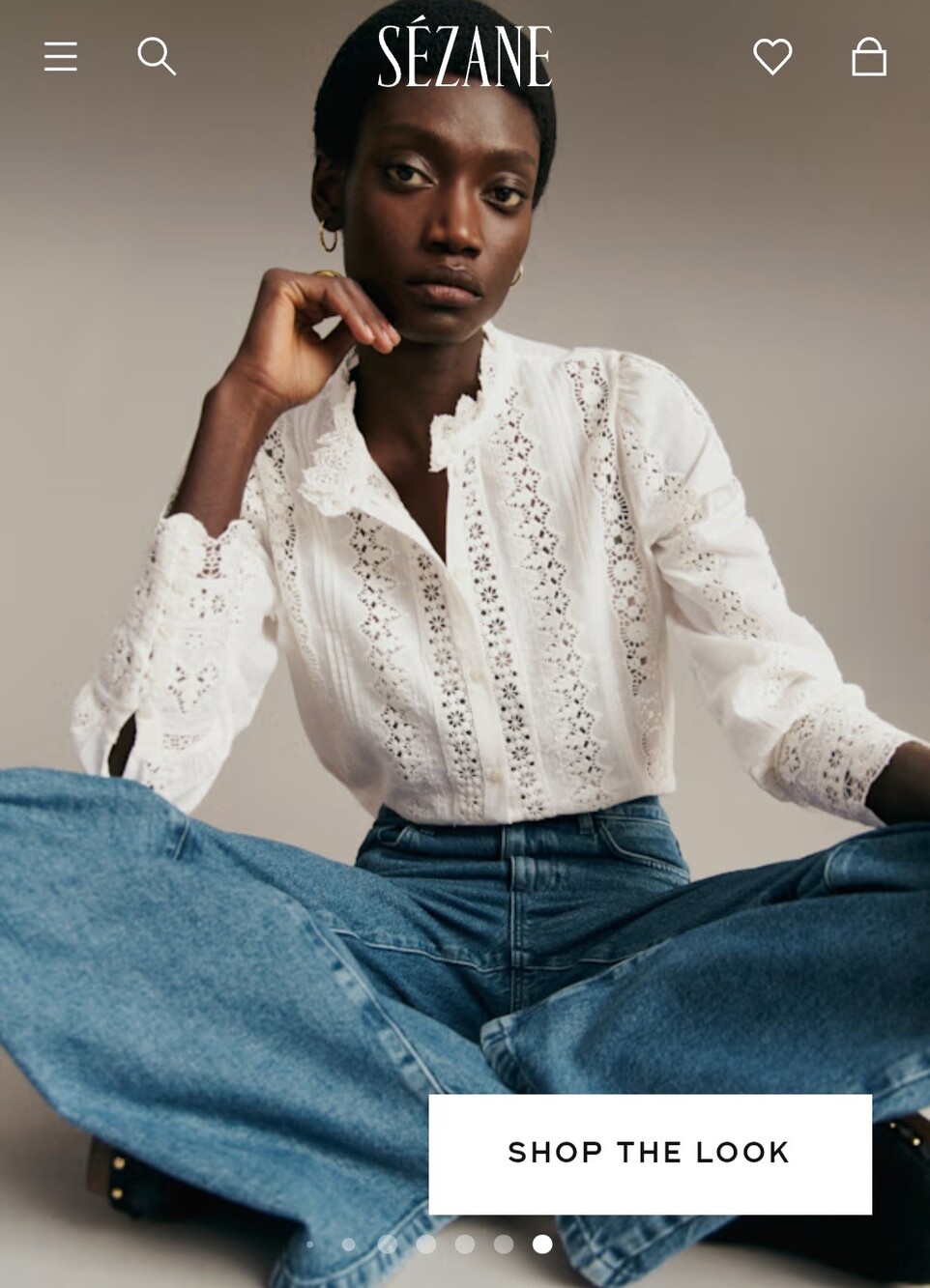 Sezane Rym Shirt In Ecru - Picture 5 of 11